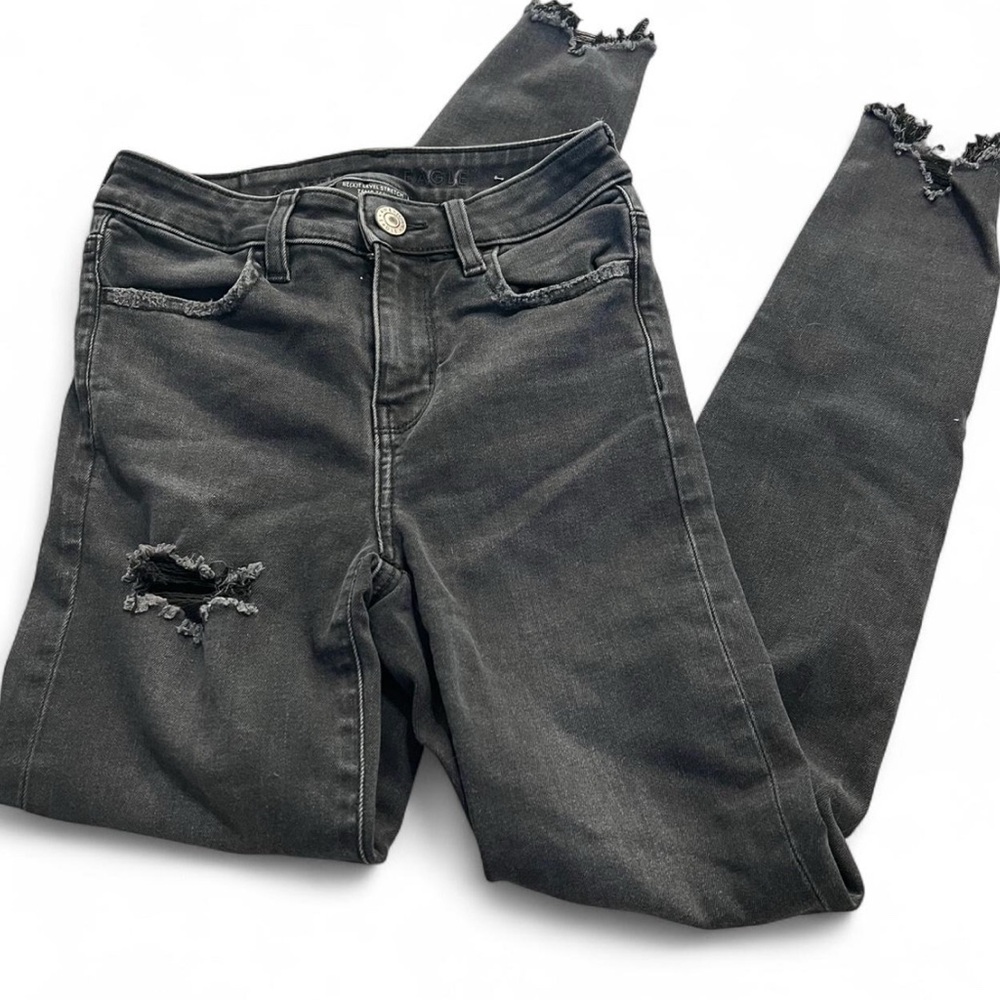 Black American eagle ripped skinny jeans